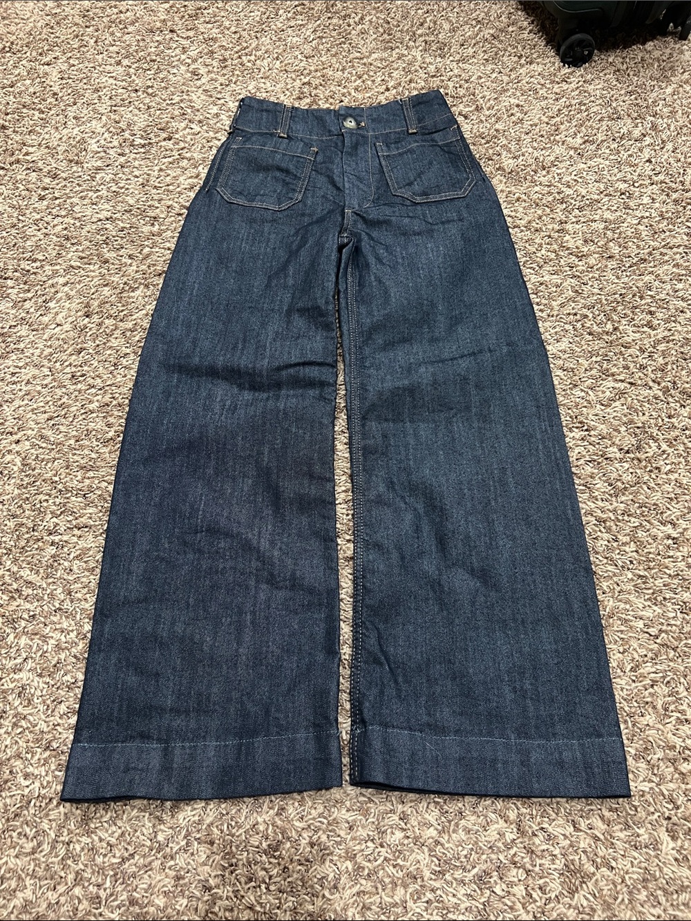 Maeve The Colette dark wash wide leg cropped jeans sz 24